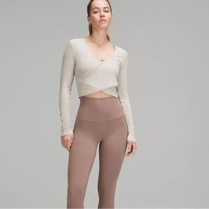 Lululemon Wrap-Front Ribbed Long-Sleeve Top- 6